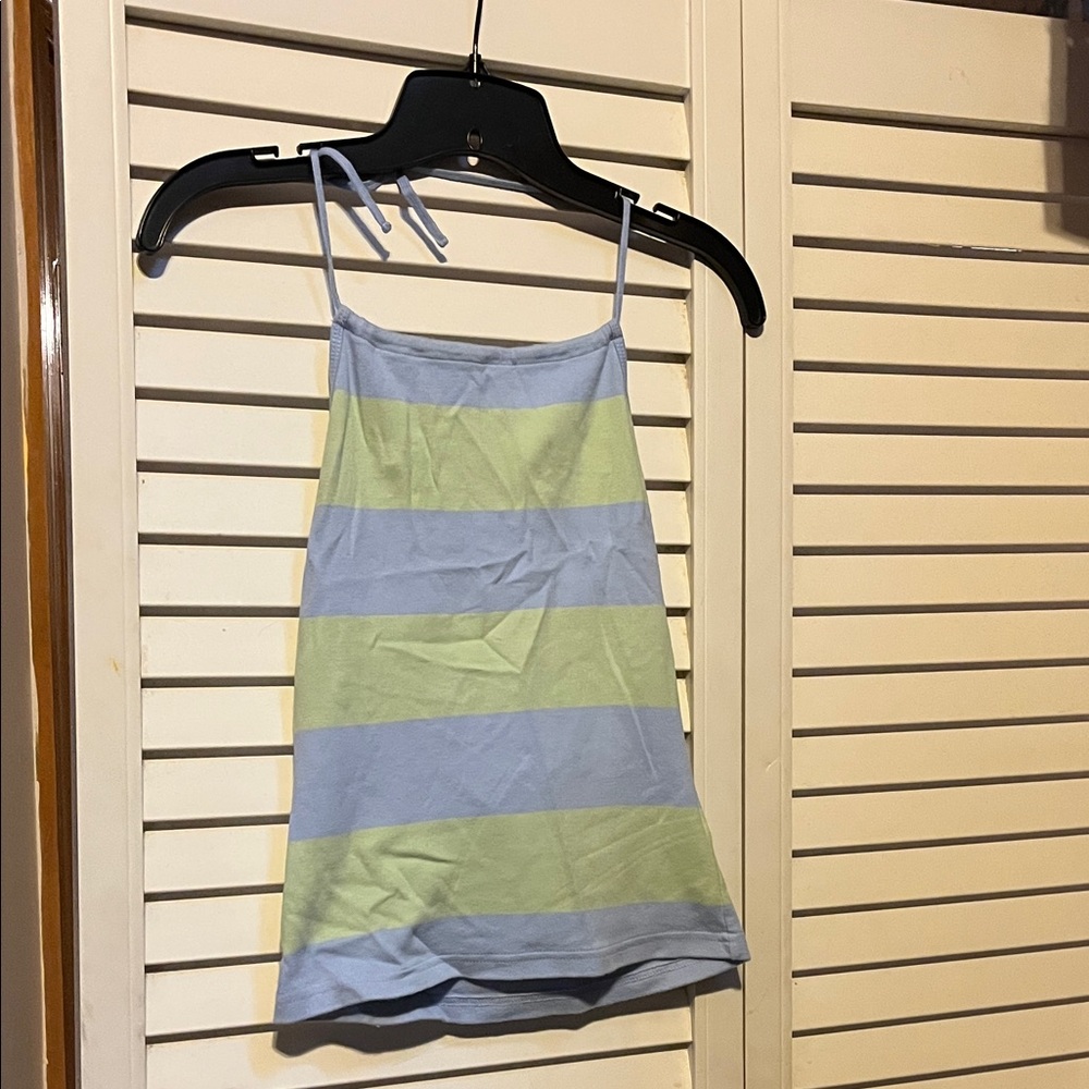 Abercrombie & Fitch Blue and Green Striped Camisole